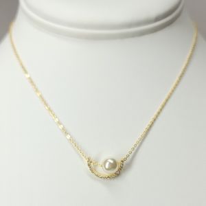 💖 New in Gift Box 🎁 Pave CZ Pearl Necklace
